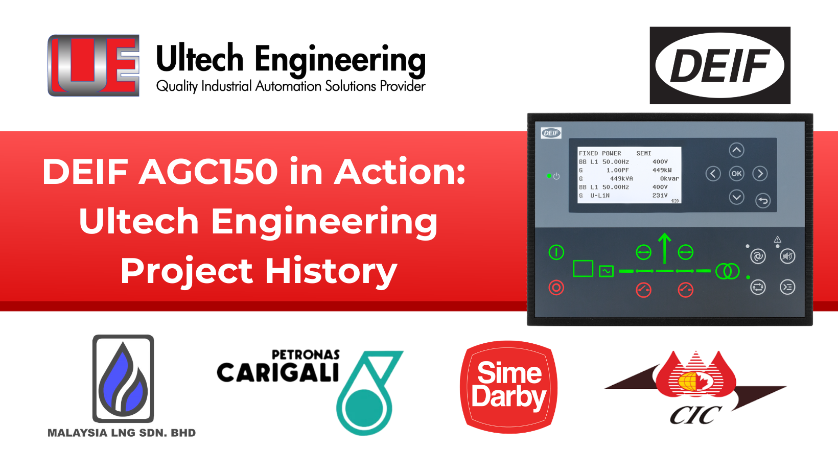 Ultech Engineering Project History with DEIF AGC150 in Action
